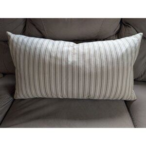 Lauren Ralph Lauren Pinstripe Cream and Gray Pillow